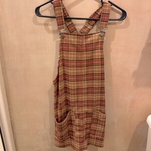 PLAID OVERALL DRESS